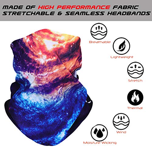 6 bandanas multifuncionales elásticas, para prácticas deportivas, yoga, senderismo y motociclismo, Blaue Serie