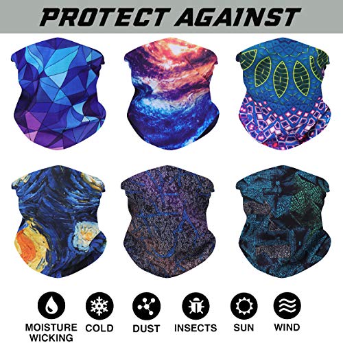 6 bandanas multifuncionales elásticas, para prácticas deportivas, yoga, senderismo y motociclismo, Blaue Serie