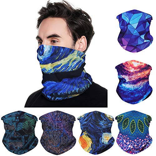 6 bandanas multifuncionales elásticas, para prácticas deportivas, yoga, senderismo y motociclismo, Blaue Serie