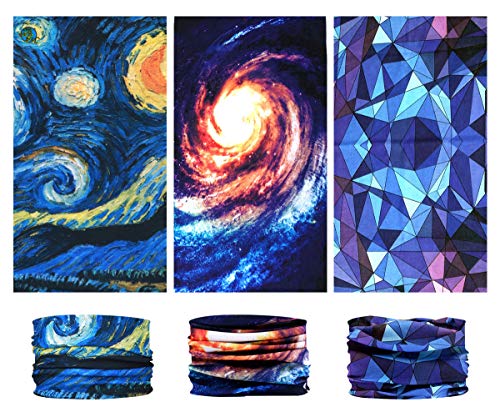 6 bandanas multifuncionales elásticas, para prácticas deportivas, yoga, senderismo y motociclismo, Blaue Serie