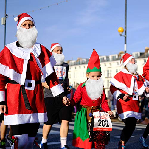 6 Piezas Graciosa Barba de Santa Disfraz de Barba Falsa Blanca Navidad Santa Claus Barba Accesorios de Vestuario para Los Adolescentes Adultos Disfrazan a Santa Claus en la Fiesta de Navidad