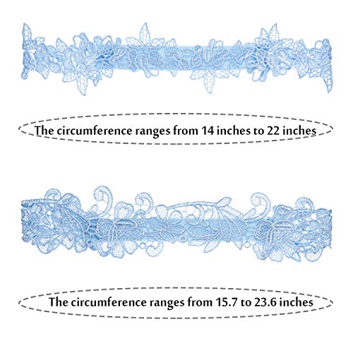 6 Piezas Ligas de Encaje de Boda Liga de Estilo de Flor Hoja Liga Nupcial Liguero Elástico Negro