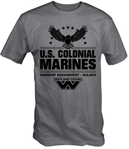 6TN Hombre Camiseta de los Infantes de Marina de los Estados Unidos. (XL, Deporte Gris)