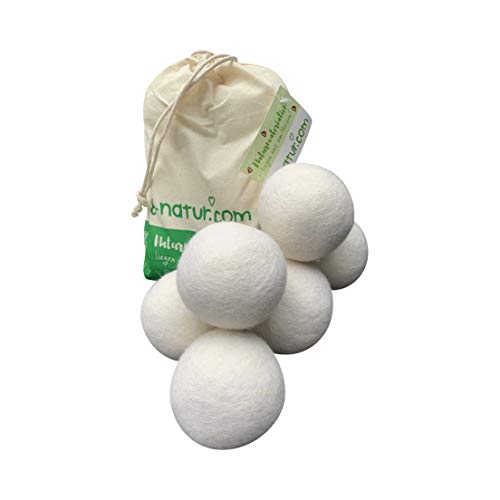 8-Natur - Bolas secadora extragrandes XXL, bolas para secadora de lana naturales - pelotas de lana para secar ropa, hechas de lana merino 100 % pura