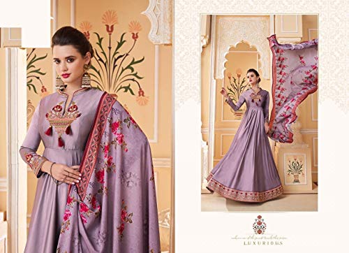 8618 Ready to Wear Listo para Usar Seda Silk Anarkali Salwar Kameez Suit Traje y Bordado de Diseño Pesado Mujeres Muslim Vestido de Mujer Ropa de Fiesta étnica Women Party Wear Abaya Hijab Eid Diwali