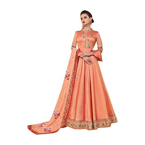 8618 Ready to Wear Listo para Usar Seda Silk Anarkali Salwar Kameez Suit Traje y Bordado de Diseño Pesado Mujeres Muslim Vestido de Mujer Ropa de Fiesta étnica Women Party Wear Abaya Hijab Eid Diwali