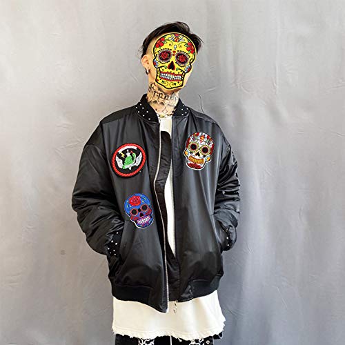 8PZ Parches Stickers para Ropa Parche Termoadhesivo Calavera Rock Punk Parches Apliques Bordados para Ropa, DIY Coser o Planchar Parches Decorativos para Ropa Camiseta Jeans Sombrero Pantalon Bolsas