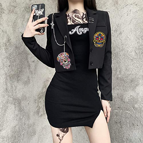 8PZ Parches Stickers para Ropa Parche Termoadhesivo Calavera Rock Punk Parches Apliques Bordados para Ropa, DIY Coser o Planchar Parches Decorativos para Ropa Camiseta Jeans Sombrero Pantalon Bolsas