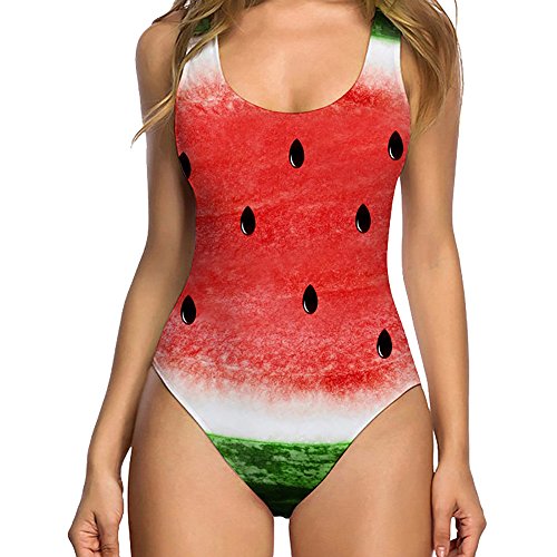 99native Mujeres bañador Bikini de Impresion 3D Falso de una Pieza Trajes de baño Traje de baño Traje de baño Monokini Gracioso Conjunto de Bikini Traje de baño de una Pieza para Mujer. (Estilo H, M)