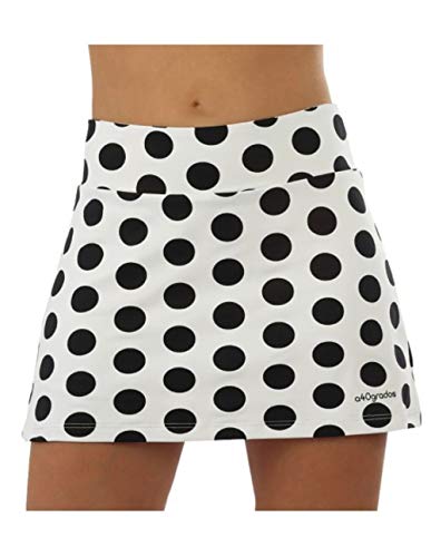 a40grados Sport & Style, Falda Fussion Lunar (Lunar Negro), Mujer, Tenis y Padel (Paddle) (40 M)