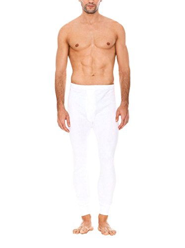 ABANDERADO Calzón Largo Termal Abierto de algodón Pantalones térmicos, Blanco, M/48 para Hombre