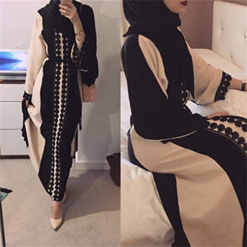 Abayas para Mujer, Vestido de oración islámico y musulmán Kaftan Ropa Negra Vestidos de Noche de Manga Larga Vestido Largo Hijab, S-XXL