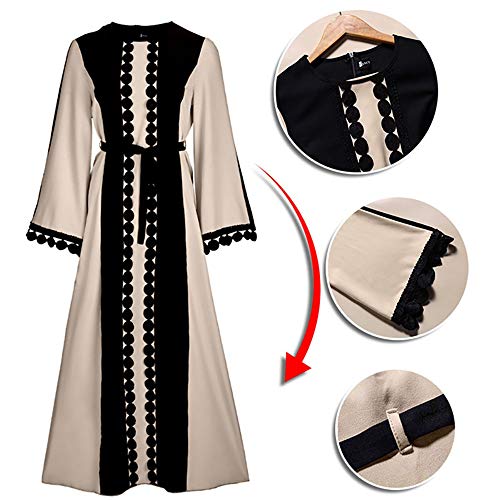 Abayas para Mujer, Vestido de oración islámico y musulmán Kaftan Ropa Negra Vestidos de Noche de Manga Larga Vestido Largo Hijab, S-XXL