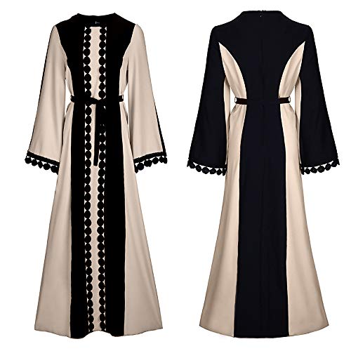 Abayas para Mujer, Vestido de oración islámico y musulmán Kaftan Ropa Negra Vestidos de Noche de Manga Larga Vestido Largo Hijab, S-XXL