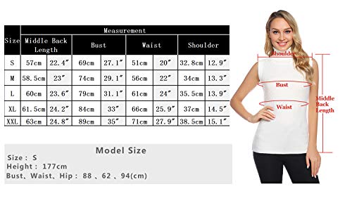 Abollria Camisetas sin Mangas Cuello Alto para Mujer Suéteres Turtleneck Jersey Pullover sin Manga Delgado Tops de Punto Acanalado para Primavera Otoño Invierno