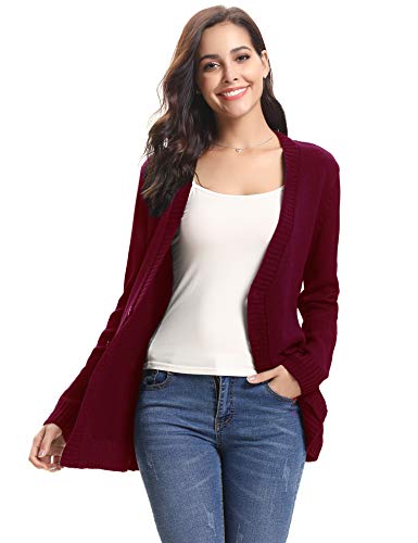 Abollria Cárdigan Mujer Básico Chaqueta de Punto con Botones Clasico Suéter Cárdigan Manga Larga Casual Rebeca Jerseys Sweater V-Cuello para Primavera Otoño Invierno
