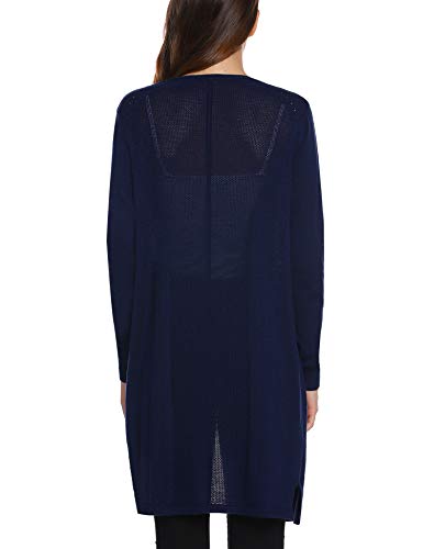 Abollria Cárdigans Largos Casual con Manga Larga para Mujer Chaqueta Punto Elegante Rebeca para Primavera Otoño