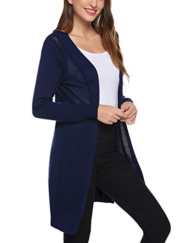 Abollria Cárdigans Largos Casual con Manga Larga para Mujer Chaqueta Punto Elegante Rebeca para Primavera Otoño