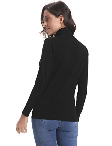 Abollria Elegante Suéter para Mujer Jerséy de Cuello Alto Clásico Pullover de Punto Basic Prendas de Punto Sweater Manga Larga para Otoño Invierno