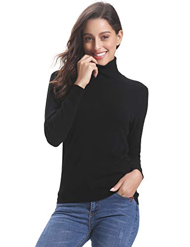 Abollria Elegante Suéter para Mujer Jerséy de Cuello Alto Clásico Pullover de Punto Basic Prendas de Punto Sweater Manga Larga para Otoño Invierno