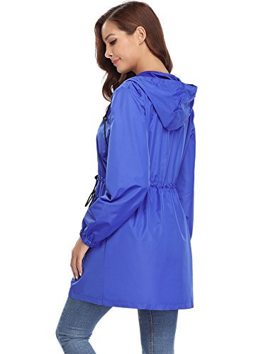 Abollria Impermeables con Capucha para Mujer Chaqueta de Viento y Ligeros Outdoor Cortaviento Manga Larga Rompevientos Larga