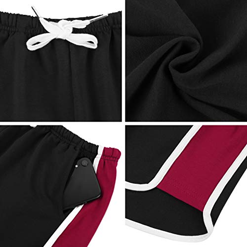 Abollria Pantalones Cortos Deportivos para Mujer Algodón Cintura Elástica Ajustable Verano Pantalones Yoga Correr Ejercicio