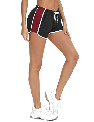 Abollria Pantalones Cortos Deportivos para Mujer Algodón Cintura Elástica Ajustable Verano Pantalones Yoga Correr Ejercicio