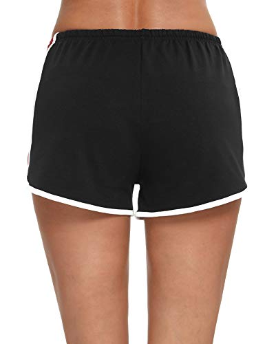 Abollria Pantalones Cortos Deportivos para Mujer Algodón Cintura Elástica Ajustable Verano Pantalones Yoga Correr Ejercicio