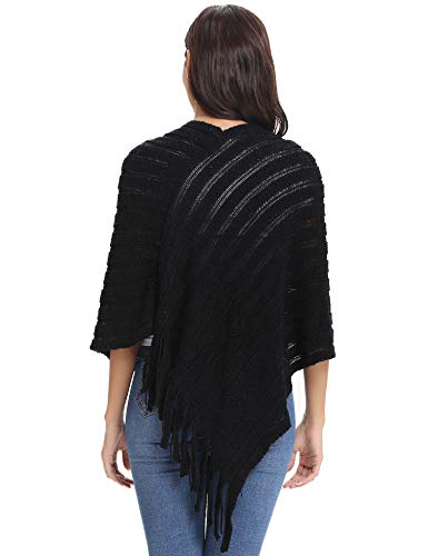 Abollria Ponchos y Capas de Punto Elegante Invierno Chal Vintage para Mujer Mantón Bufanda Larga