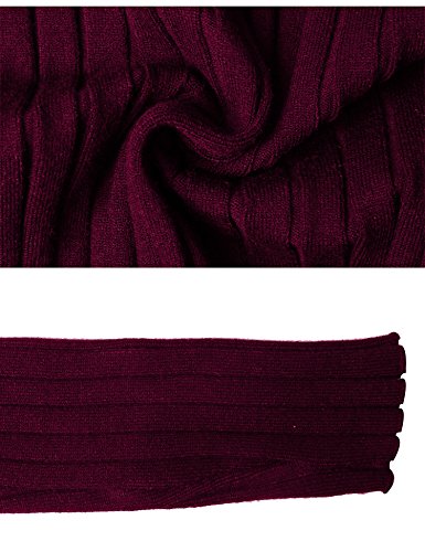 Abollria Suéter Cuello Alto para Mujer Basic Jerséy Color Sólido Clásico Pullover de Punto Manga Larga Elegante Sweater para Otoño Invierno Rojo, S