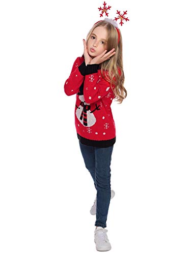 Abollria Suéter de Navidad,Jersey Navideño Sudaderas Navideñas Familiares Niño Niña Sueter Hombre Mujer Sweaters Estampadas Pullover Cuello Redondo Largas Invierno
