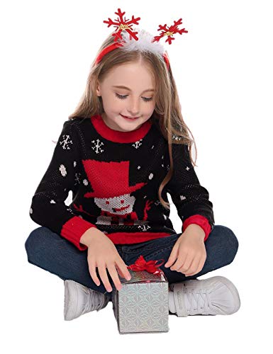 Abollria Suéter de Navidad,Jersey Navideño Sudaderas Navideñas Familiares Niño Niña Sueter Hombre Mujer Sweaters Estampadas Pullover Cuello Redondo Largas Invierno