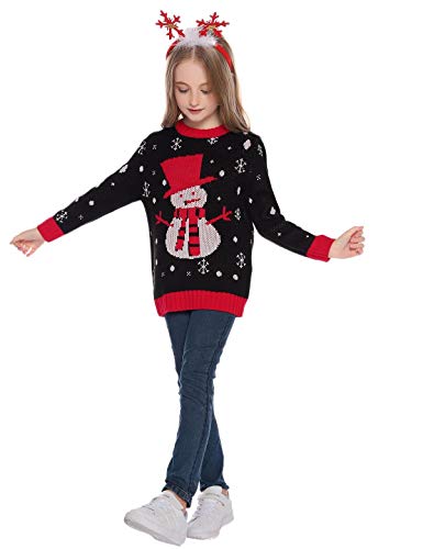 Abollria Suéter de Navidad,Jersey Navideño Sudaderas Navideñas Familiares Niño Niña Sueter Hombre Mujer Sweaters Estampadas Pullover Cuello Redondo Largas Invierno