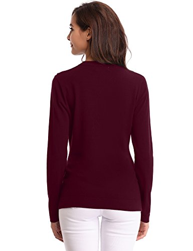 Abollria Suéter Elegante para Mujer Clásico Jerséy Invierno Cuello Redondo Pullover de Punto Otoño Manga Larga