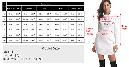 Abollria Vestido a Punto Cuello Alto Suéter Elegante para Mujer Jerséy Clásico para Otoño Invierno Cuello Alto, Amarillo, L