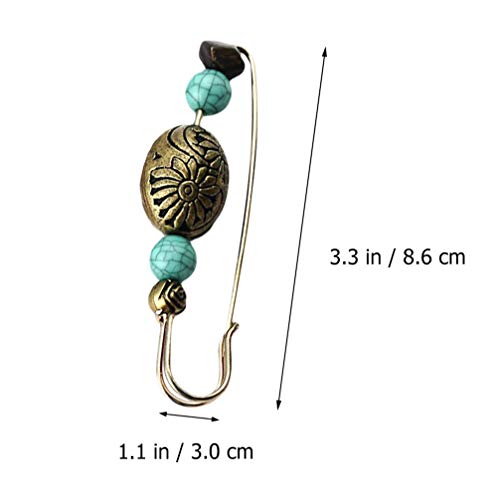 ABOOFAN 3 Piezas Broche de Rebeca Grande Suéter Vintage Clips de Chal Ropa Retro Clips de Vestido Chal Pin de Solapa de Pecho para Mujeres 8. 6X3x2cm