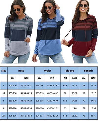 ABRAVO Mujer Sudadera con Capucha Manga Larga Jerséis Sueltos Sudadera con Estampado la Camiseta Otoño Invierno Mujer Chándal (S, Rayado Blanco) ABRAVO Mujer Sudadera con Capucha Manga Larga Jerséis Sueltos Sudadera con Estampado la Camiseta Otoño Invierno Mujer Chándal (S, Rayado Blanco)
