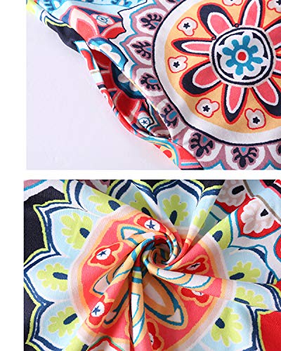 Abravo Mujer Vestido Estampado Floral sin Mangas Vestido Casual Corto Playa con un Bolsillo,Azul Marino,S