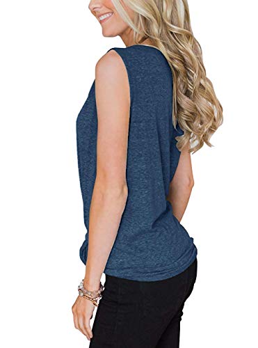 Abrigo de Manga Larga Camisetas sin Mangas Mujer Waffle para Mujer Tejido Blusa Túnica Nudo de Corbata Henley Tops Camisas Sueltas de Corte Suelto