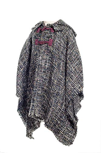 Abrigo de Niña de Lana. Muy Útil para Invierno u Otoño. Poncho Jaspeado Chubasquero Infantil Caliente y Ropa de Bebé. Muy Cómodo y Tela de Calidad. 8 Años