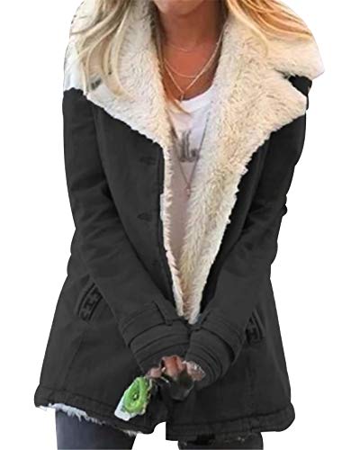 Abrigo Mujer Tallas Grandes Abrigos Oversize Señora Largo Parka Mujer Chaqueta Acolchada Mujer Invierno Anorak Acolchado Mujeres Chaqueton Chaquetones Parkas Cazadora Chaquetas Talla Grande Negro XXL