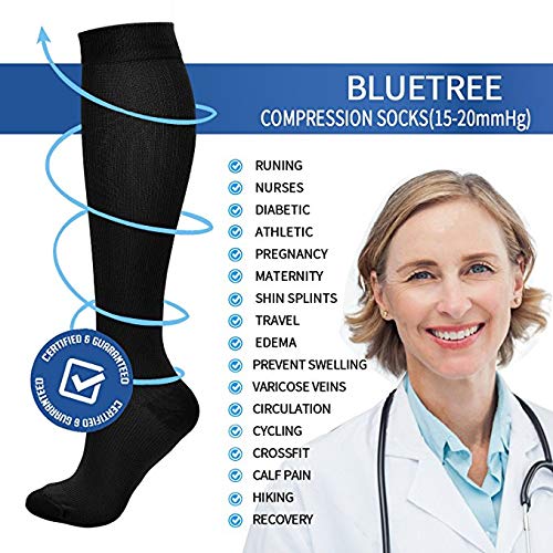 Acexy Calcetines de compresión (7 pares) para mujeres y hombres, para correr, enfermeras, circulación y recuperación