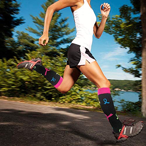 ACTINPUT 3 Pares Calcetines de compresión para Mujeres y Hombres 20-25 mmHg es el Mejor atlético, Correr,Escalar Montaña,Vuelo, Viajes, Enfermeras, Edema
