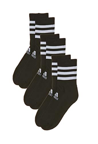 adidas 3S CSH CRW3P Socks, Unisex adulto, Black/Black/Black, L