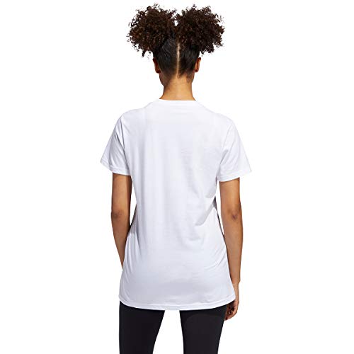 adidas Camiseta deportiva para mujer. - GUR53, playera deportiva con insignia., S, Blanco