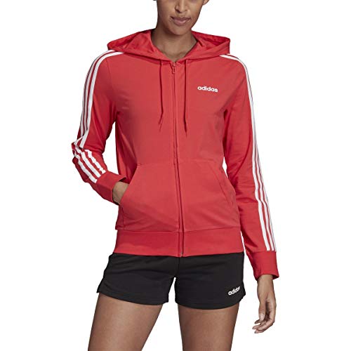 adidas Chaqueta con Capucha para Mujer Essentials 3s con Cremallera Completa, Mujer, Chaqueta, FRV11, Tinte púrpura/Púrpura heredado, XS