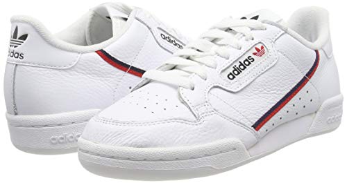 Adidas Continental 80, Zapatillas de Gimnasia Hombre, Blanco (FTWR White/Scarlet/Collegiate Navy FTWR White/Scarlet/Collegiate Navy), 40 2/3 EU