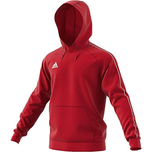 Adidas CORE18 Hoody Sudadera con Capucha, Hombre, Rojo (Rojo/Blanco), L