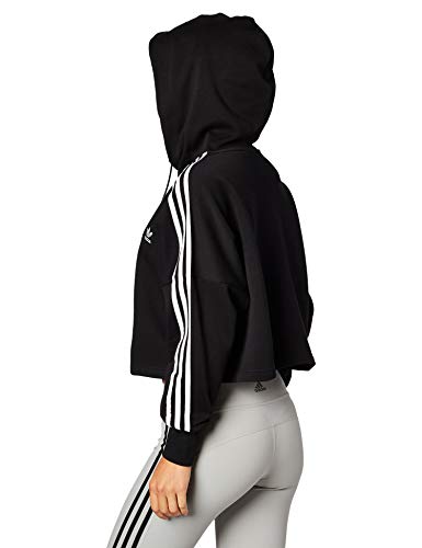 Adidas Cropped Hoodie Sweatshirts, Mujer, Black, 34