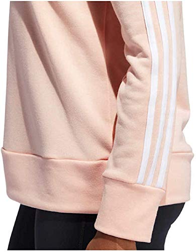 adidas Cuello redondo de 3 rayas para mujer., XL, Rosado